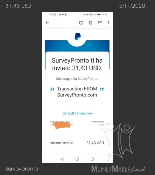 Payment 10 for Surveypronto