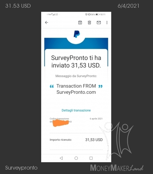 Payment 12 for Surveypronto