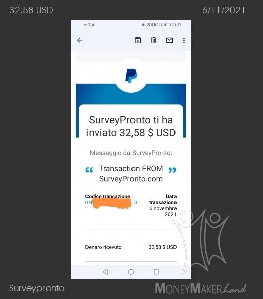Payment 15 for Surveypronto