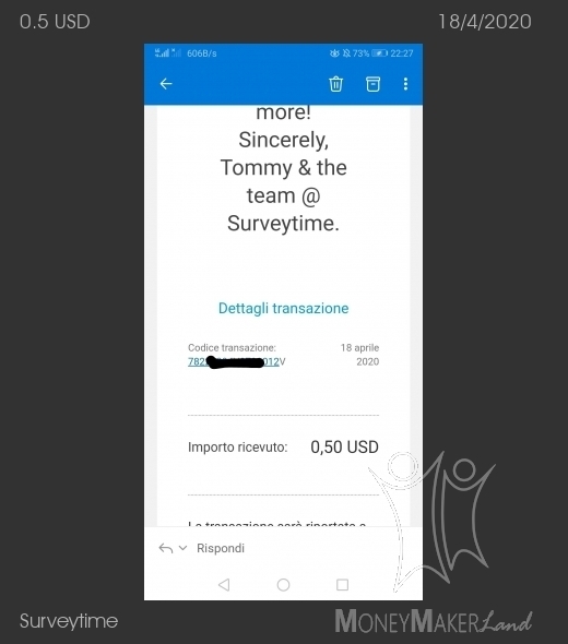 Payment 16 for Surveytime