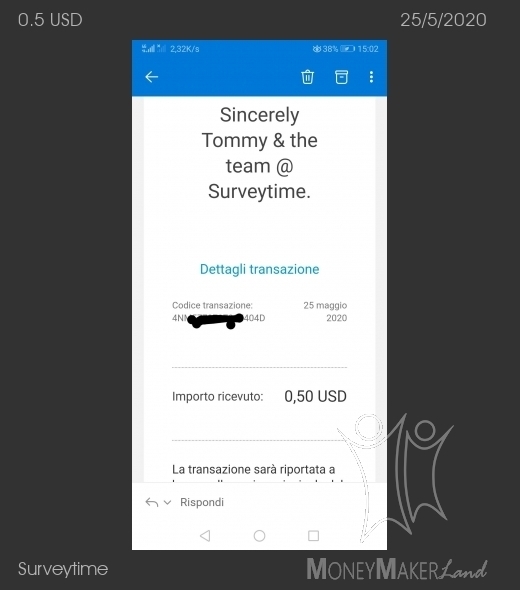 Payment 25 for Surveytime