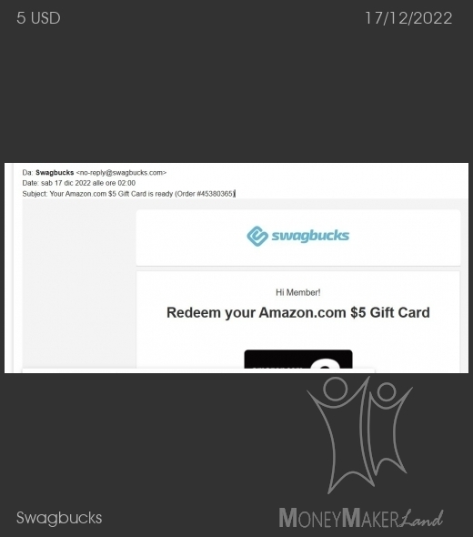 Payment 7 for Swagbucks