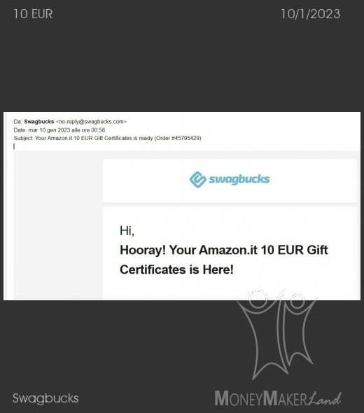 Payment 8 for Swagbucks