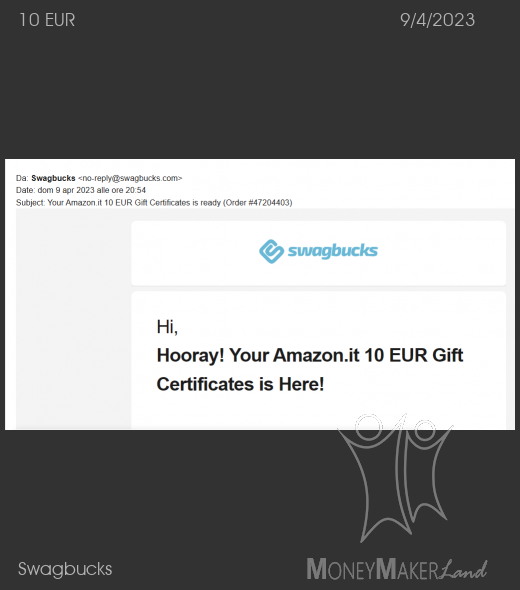 Payment 12 for Swagbucks