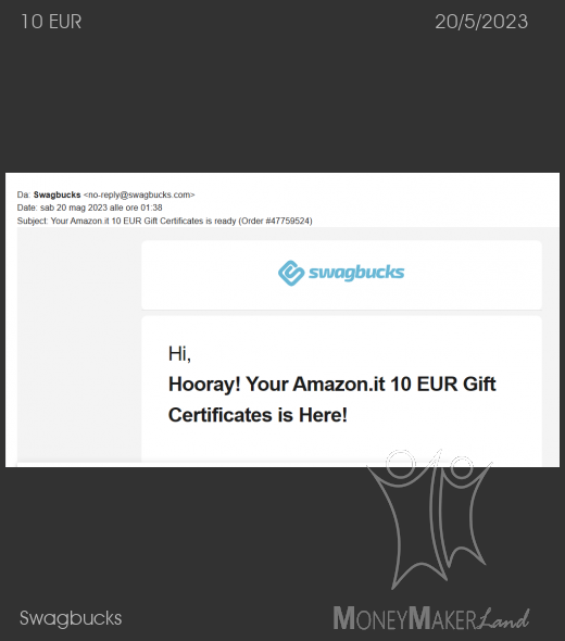 Payment 13 for Swagbucks