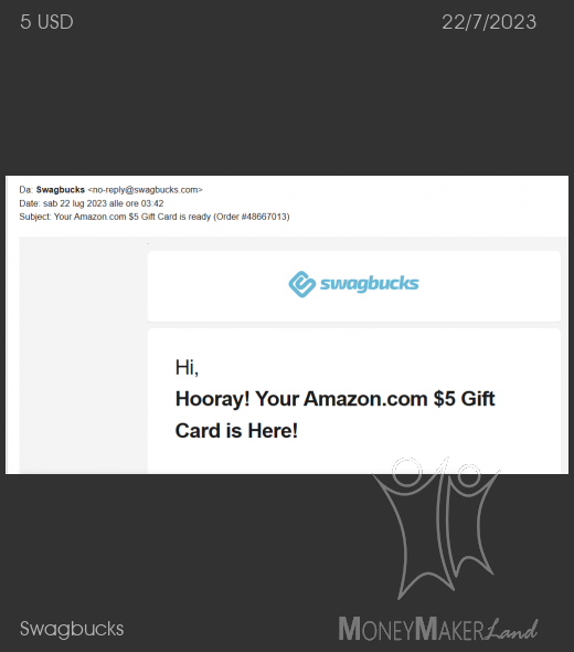 Payment 16 for Swagbucks