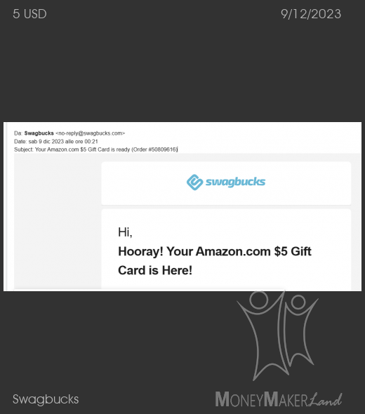 Payment 18 for Swagbucks