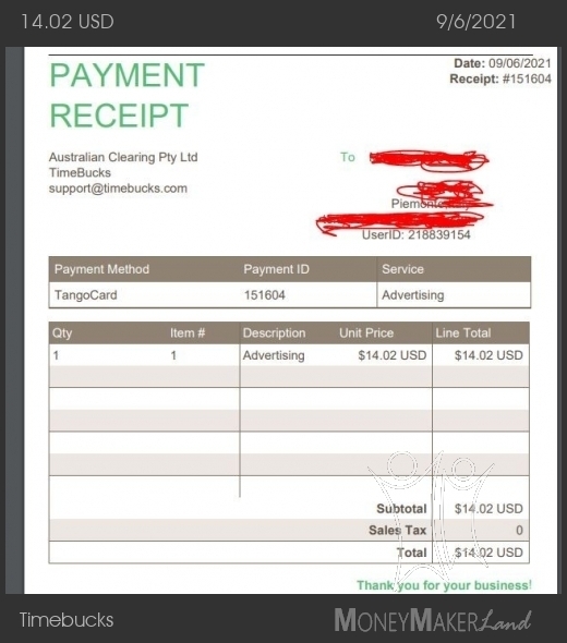 Payment 82 for Timebucks