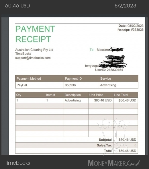 Payment 144 for Timebucks
