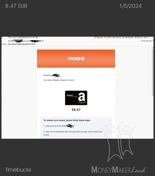 Pagamento 164 per Timebucks