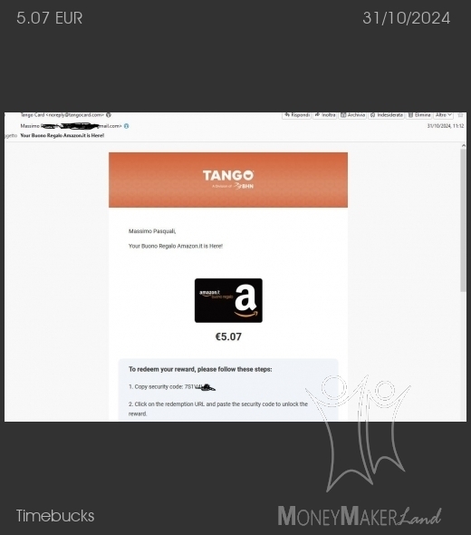 Pagamento 166 per Timebucks