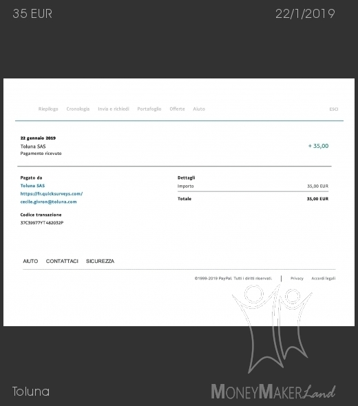 Payment 111 for Toluna