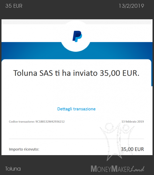 Payment 112 for Toluna
