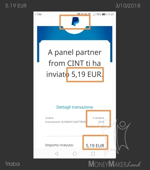 Payment 21 for Triaba