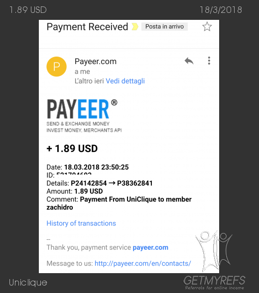 Payment 8 for Uniclique