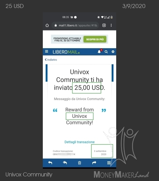 Payment 9 for Univox Community