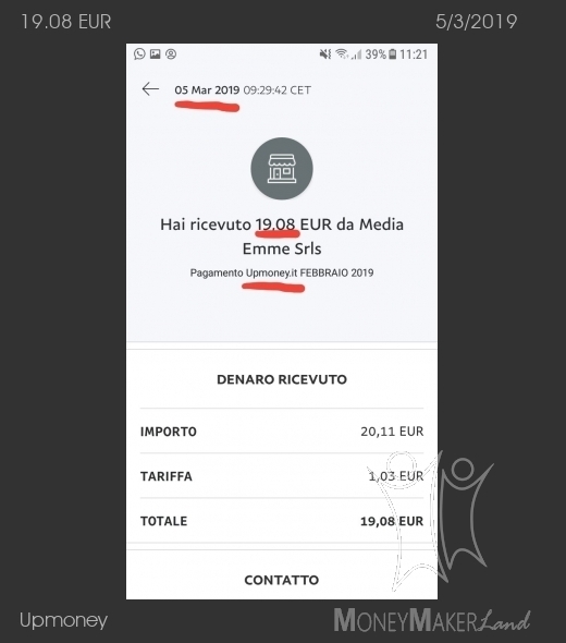 Payment 59 for Upmoney