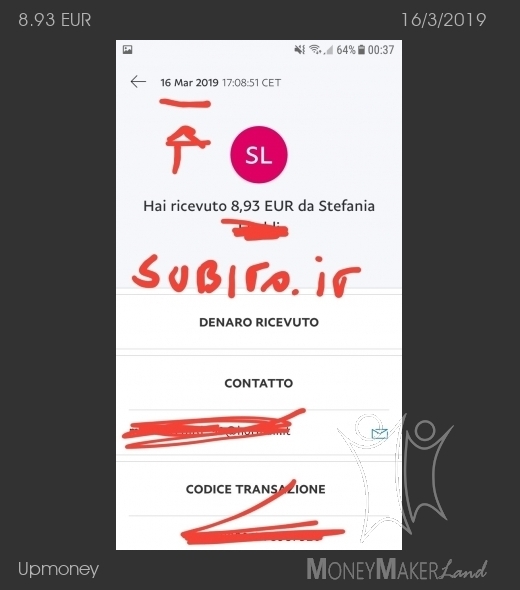 Payment 60 for Upmoney