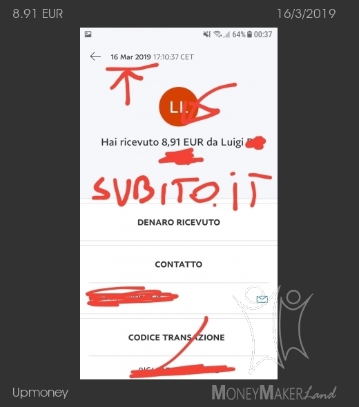 Payment 61 for Upmoney
