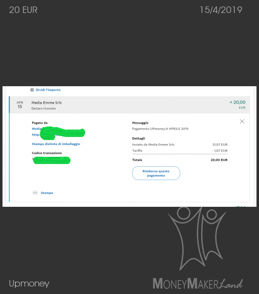 Pagamento 66 per Upmoney