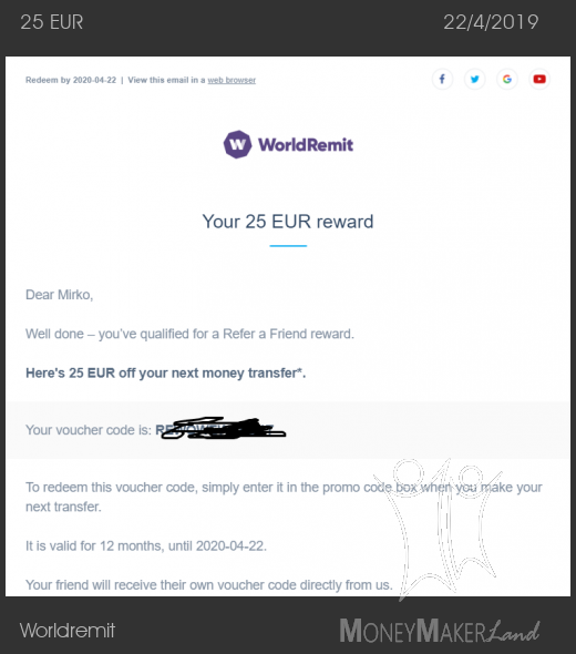 Payment 12 for Worldremit