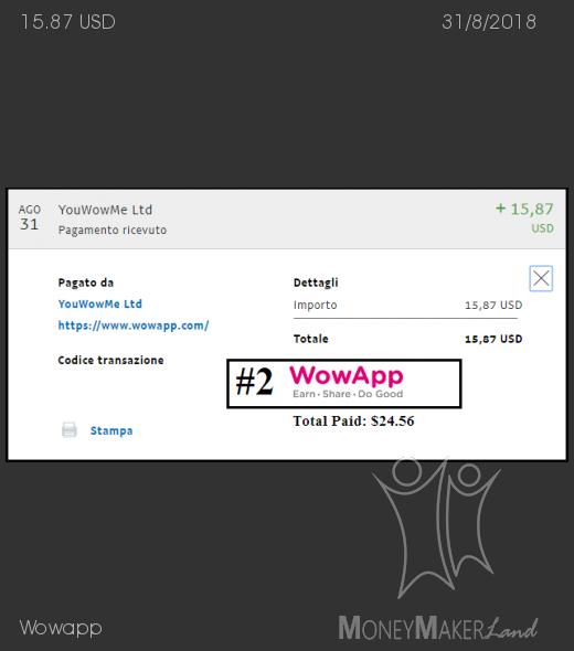 Payment 9 for Wowapp