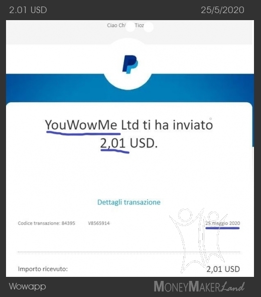 Payment 25 for Wowapp