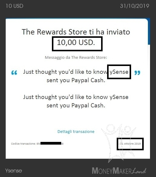 Payment 2523 for Ysense