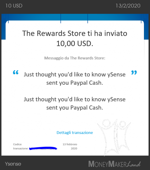 Payment 2593 for Ysense