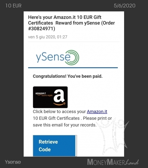 Payment 2664 for Ysense