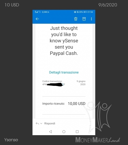 Payment 2684 for Ysense