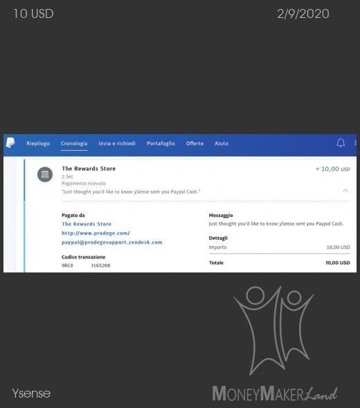 Payment 2721 for Ysense