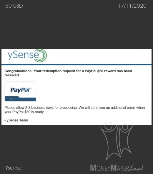 Payment 2747 for Ysense