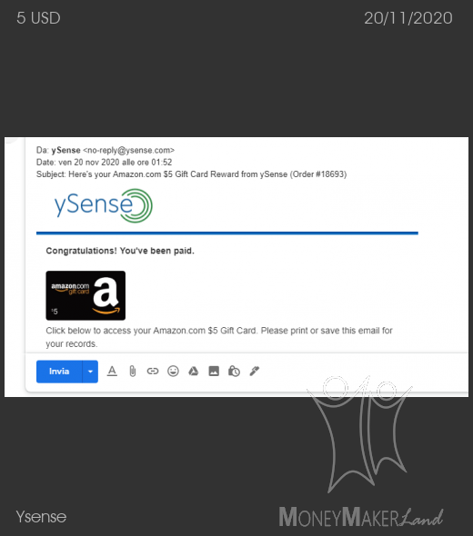 Payment 2748 for Ysense