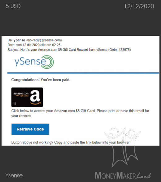 Payment 2757 for Ysense