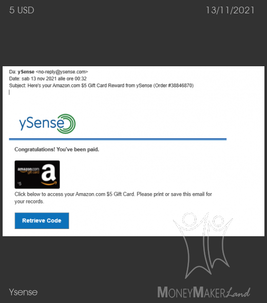 Payment 2874 for Ysense