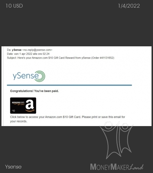 Payment 2816 for Ysense