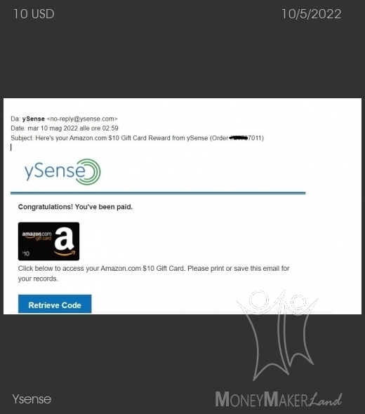 Payment 2820 for Ysense