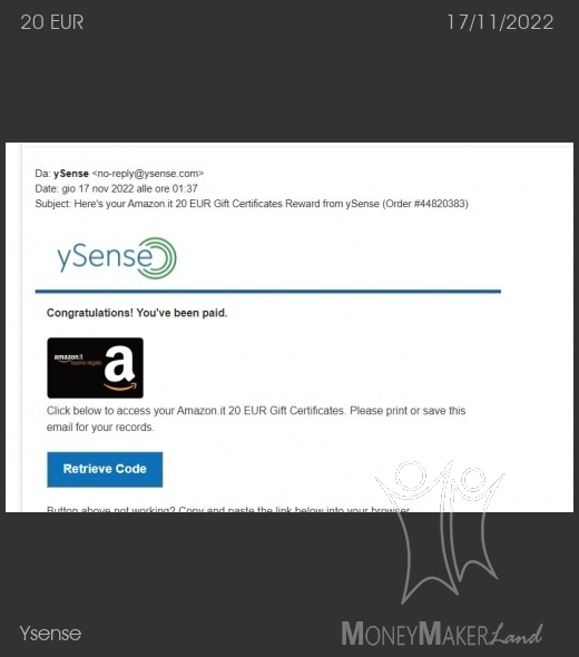 Payment 2836 for Ysense
