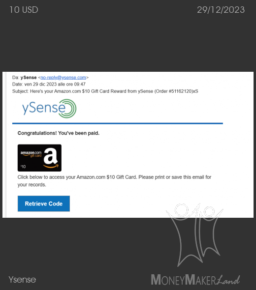 Payment 2880 for Ysense
