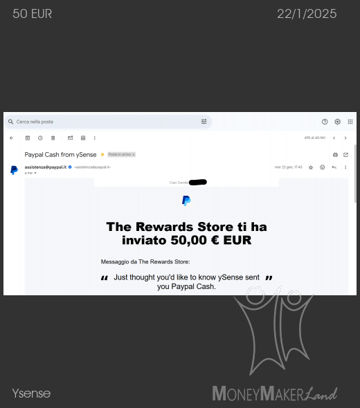 Payment 2897 for Ysense