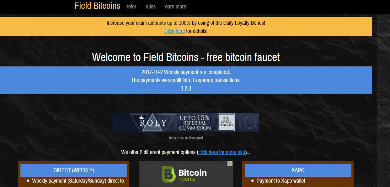 How to make money online e how to get free referrals with Field Bitcoins