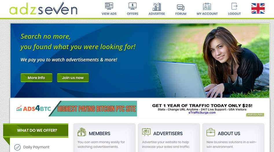 How to make money online e how to get free referrals with Adzseven