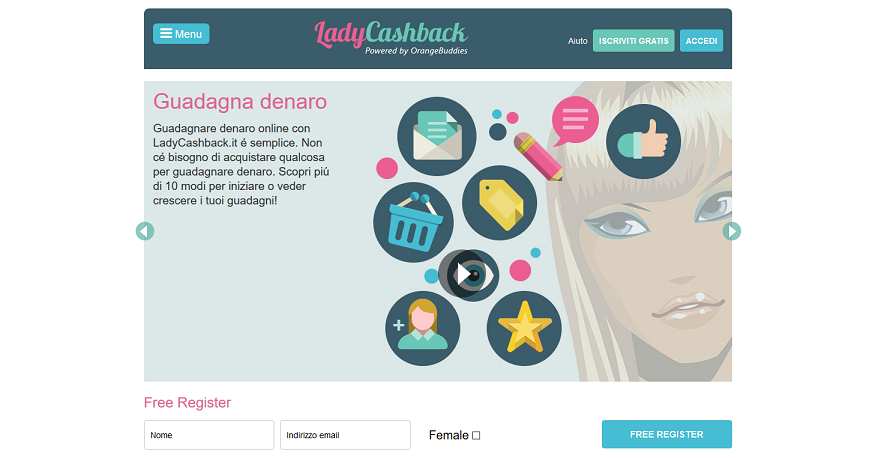 Come guadagnare online e trovare referrals diretti grati con Ladycashback