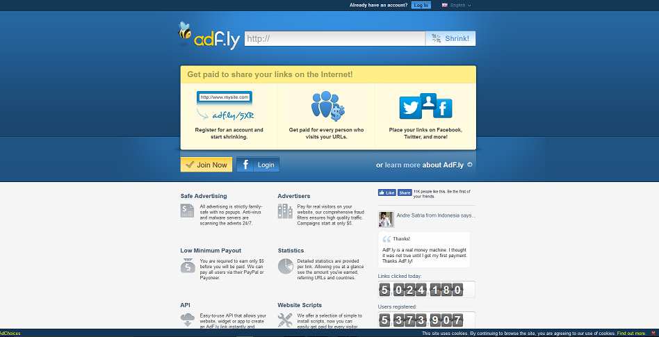 How to make money online e how to get free referrals with Adfly