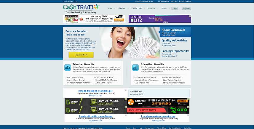 How to make money online e how to get free referrals with Cashtravel