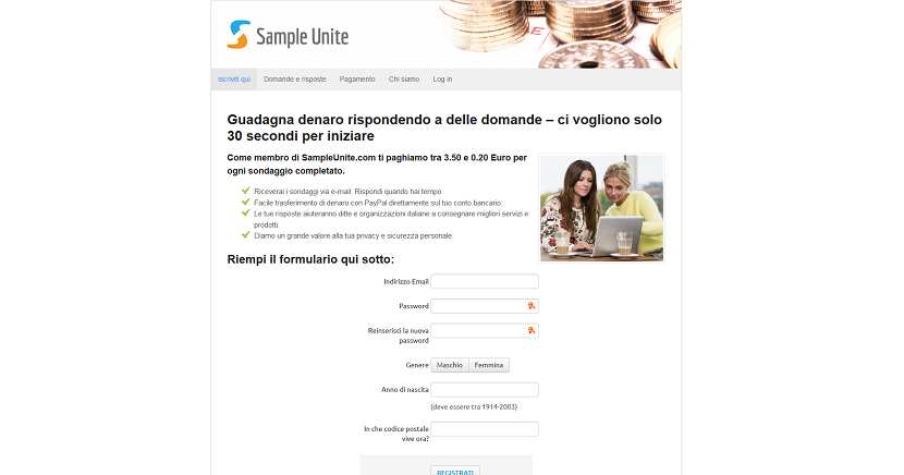 Come guadagnare online e trovare referrals diretti grati con Sample Unite