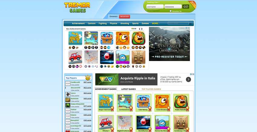 How to make money online e how to get free referrals with Tremor Games