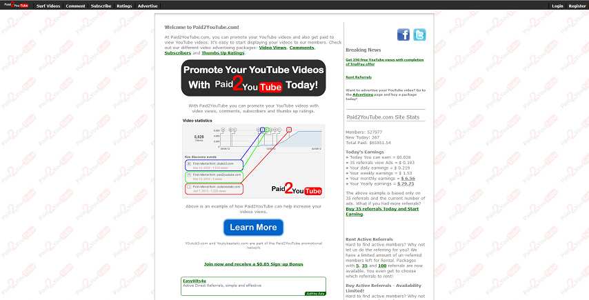 Come guadagnare online e trovare referrals diretti grati con Paid2youtube