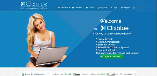 How to make money online e how to get free referrals with Clixblue
